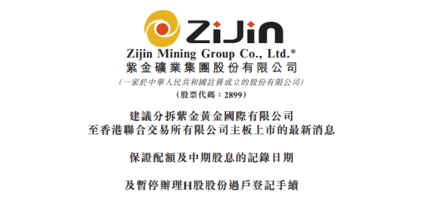 现在股票配资 紫金黄金国际，或9月香港上市，紫金矿业拟提呈其部分股份供股东优先认购